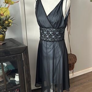 Elegant Black Dress with Textured Design